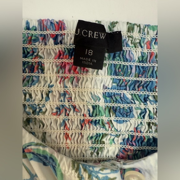 J. Crew Button Front Cotton Poplin Sleeveless Dress English Garden Floral Sz 18 - Picture 6 of 9